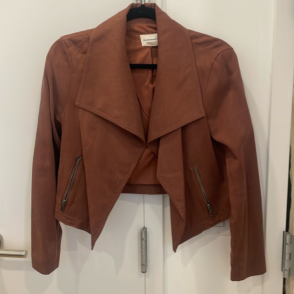 Club Monaco dusty pink rose jacket cropped size small